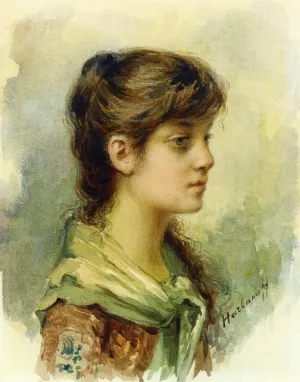 The Artist's Daughter Oil painting by Alexei Harlamoff