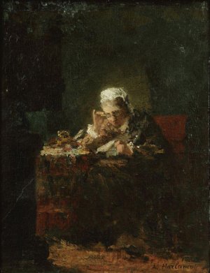 The Artist's Mother by Alexei Harlamoff Oil Painting