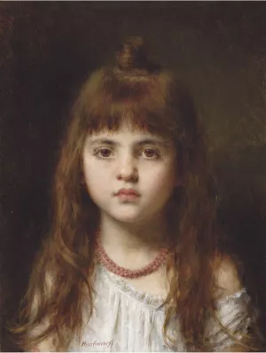 The Red Necklace by Alexei Harlamoff Oil Painting