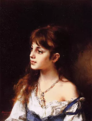 The Young Model by Alexei Harlamoff Oil Painting