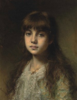 The Young Model by Alexei Harlamoff Oil Painting