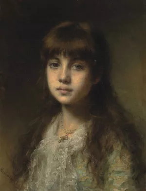 The Young Model by Alexei Harlamoff Oil Painting