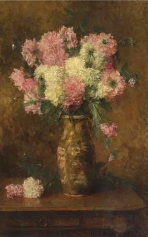 Vase with Flowers by Alexei Harlamoff Oil Painting