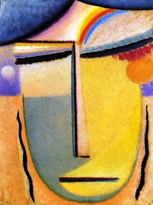 Abstract Head Oil painting by Alexei Jawlensky