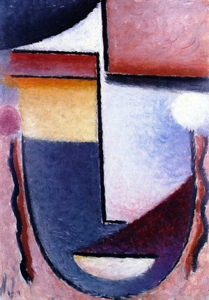 Abstract Head Oil painting by Alexei Jawlensky