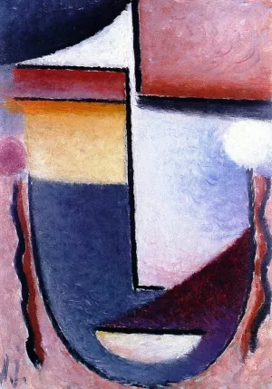 Abstract Head Oil painting by Alexei Jawlensky
