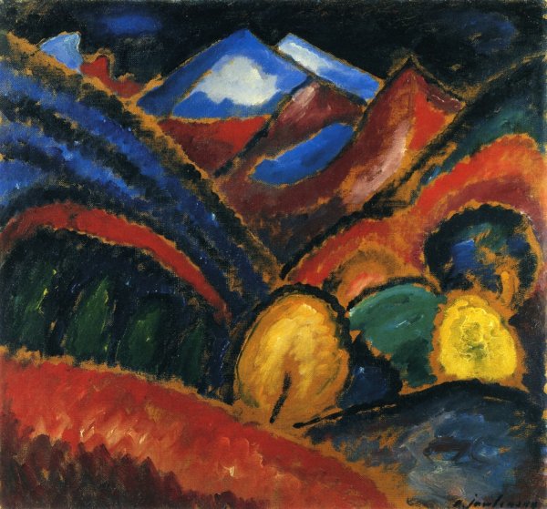 Landscape near Oberstdorf - Autumn by Alexei Jawlensky - Hand-Painted Oil Painting Reproduction