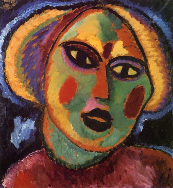 Maiden with Violet Blouse by Alexei Jawlensky - Hand-Painted Oil Painting Reproduction