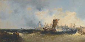 Port In Normandy by Alexei Petrovich Bogoliubov Oil Painting