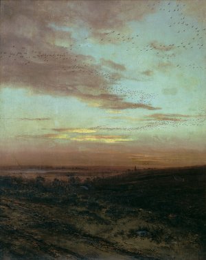 Evening. Birds Flying Away by Alexei Savrasov Oil Painting
