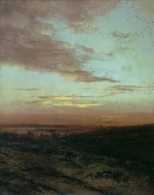 Evening. Birds Flying Away by Alexei Savrasov - Oil Painting Reproduction