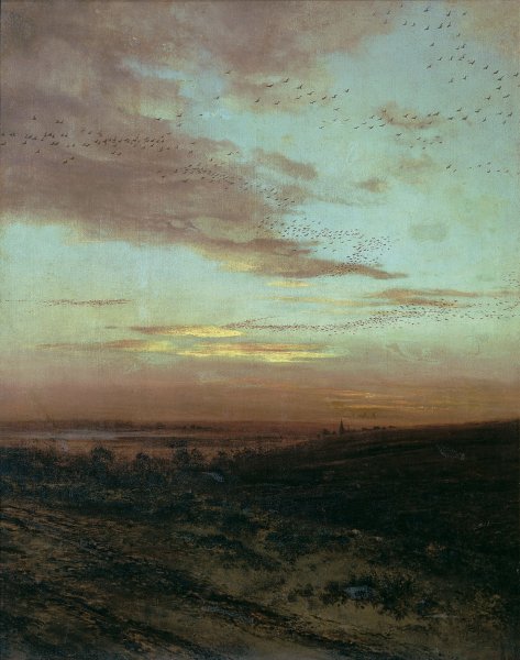 Evening. Birds Flying Away by Alexei Savrasov - Hand-Painted Oil Painting Reproduction