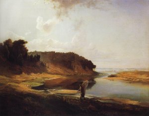 Landscape with River and Angler