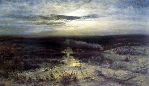 Moonlit Night. Marsh Oil painting by Alexei Savrasov