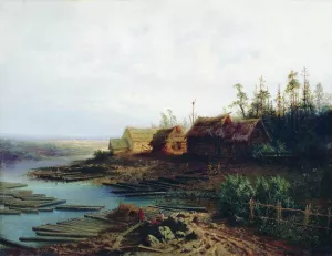 Rafts by Alexei Savrasov - Oil Painting Reproduction