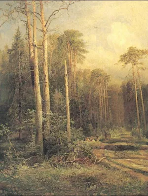 Road in a Forest by Alexei Savrasov Oil Painting