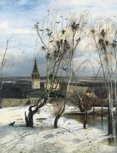 Rooks Come Flying by Alexei Savrasov Oil Painting