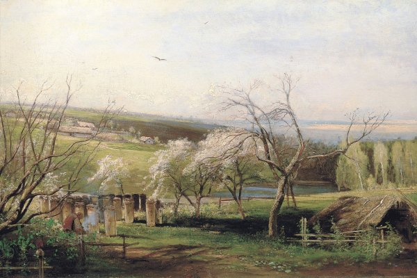 Rustic View by Alexei Savrasov - Hand-Painted Oil Painting Reproduction