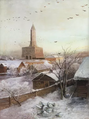 Sukharev Tower by Alexei Savrasov - Oil Painting Reproduction