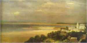 The Monastery of the Caves Near Nizhny Novgorod by Alexei Savrasov Oil Painting