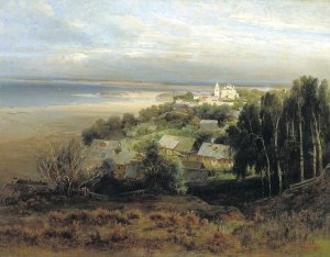 The Pechersk Monastery near Nizhni Novgorod by Alexei Savrasov Oil Painting