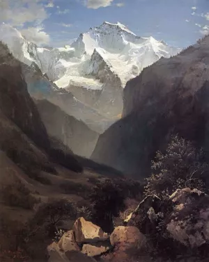 View in Swiss Alps by Alexei Savrasov - Oil Painting Reproduction