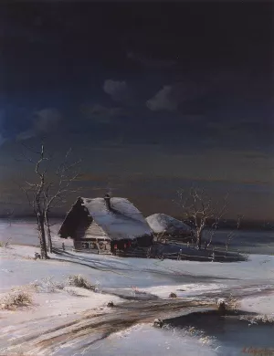 Winter Landscape by Alexei Savrasov - Oil Painting Reproduction
