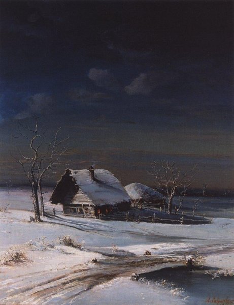 Winter Landscape by Alexei Savrasov - Hand-Painted Oil Painting Reproduction
