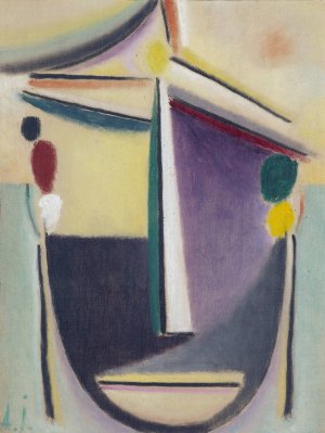 Abstract Head, Black-Yellow-Purple by Alexej Von Jawlensky Oil Painting