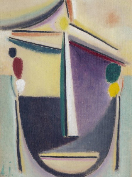 Abstract Head, Black-Yellow-Purple  by Alexej Von Jawlensky - Hand-Painted Oil Painting Reproduction