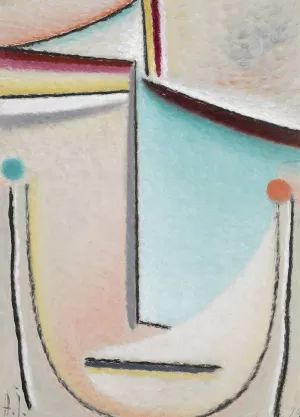 Abstract Head, Pink-Light Blue by Alexej Von Jawlensky Oil Painting