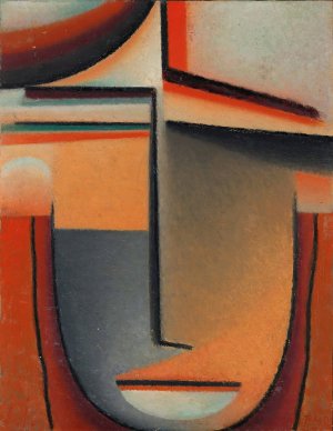 Abstract Head; Tragic by Alexej Von Jawlensky Oil Painting