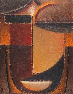 Abstrakter Kopf; Orient - Verhaltene Glut by Alexej Von Jawlensky Oil Painting