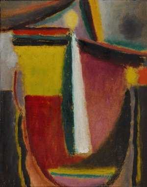 Abstrakter Kopf by Alexej Von Jawlensky Oil Painting