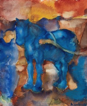 Blaues Pferd by Alexej Von Jawlensky Oil Painting
