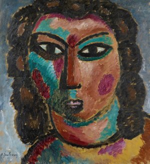 Brown Curls by Alexej Von Jawlensky Oil Painting