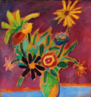 Bunte Blumen by Alexej Von Jawlensky Oil Painting