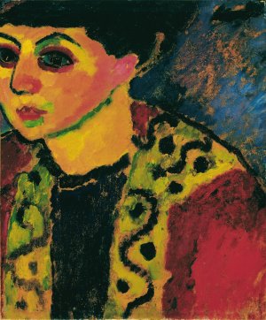 Dame vor blauem Grund by Alexej Von Jawlensky Oil Painting