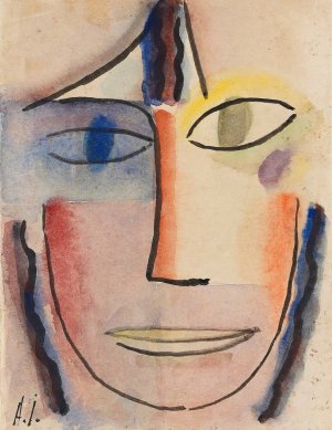 Frauenkopf Femina by Alexej Von Jawlensky Oil Painting
