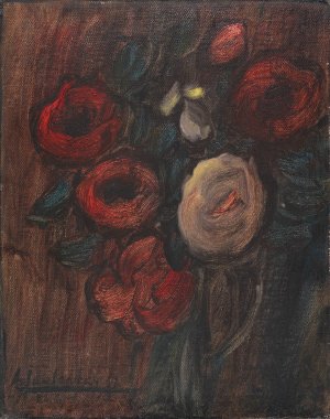 Grosses Stillleben; Gruner Krug mit Pfingstrosen by Alexej Von Jawlensky Oil Painting
