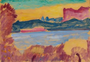 Landscape, Lake Geneva by Alexej Von Jawlensky Oil Painting
