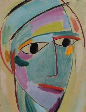 Mystical Head, Three-quarter profile by Alexej Von Jawlensky Oil Painting
