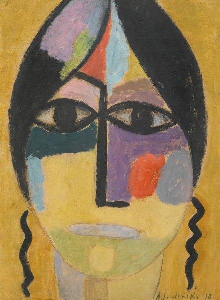 Mystischer Kopf; Rabenflugel Iv  by Alexej Von Jawlensky - Hand-Painted Oil Painting Reproduction