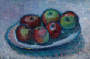 Teller Mit apfeln by Alexej Von Jawlensky Oil Painting