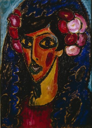 The Blue Mantilla by Alexej Von Jawlensky Oil Painting