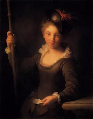 Young Pilgrim Girl Oil painting by Alexis Grimou