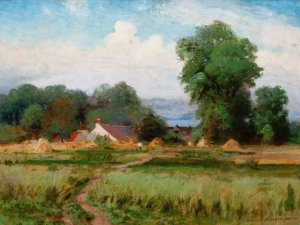 Country Landscape by Alexis Jean Fournier Oil Painting