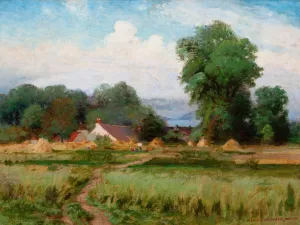 Country Landscape by Alexis Jean Fournier Oil Painting