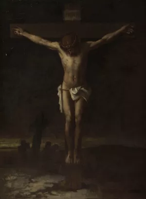 Le Christ en croix by Alexis Marie Louis Douillard Oil Painting