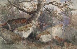 Forest Scene by Alexis-Victor Joly Oil Painting